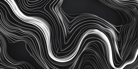 A black and white image of a wave with white lines - stock background.