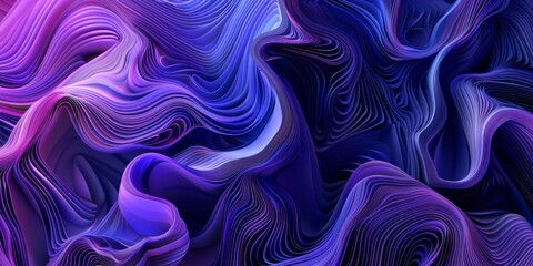 Obraz premium A purple and blue wave with a lot of detail - stock background.