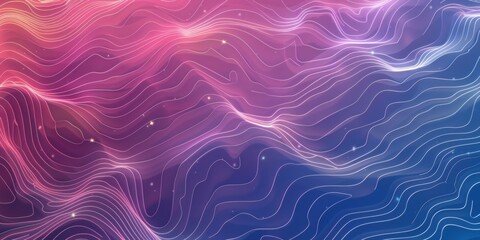 A colorful wave pattern with a blue and pink background - stock background.