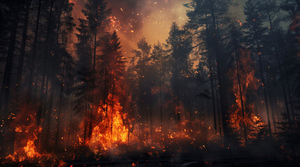 Forest wildfire 