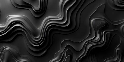 Fototapeta premium A black and white image of a wave with a black background - stock background.