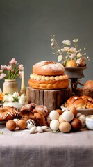 Obraz na płótnie Canvas still life with Easter bread