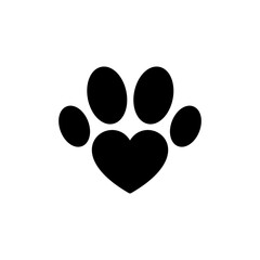 Paw icon vector isolated on white background. Paw Print icon