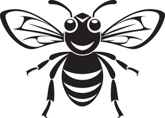 Fierce Insignia: Hornet Mascot Black Logo Design Intense Buzz: Hornet Mascot Vector Icon Unveiled