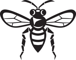 Bold Wings: Hornet Mascot Black Logo Icon Power of the Hive: Hornet Mascot Vector Design Unveiled