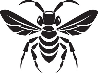 Obraz premium Unveil the Fury: Hornet Mascot Black Logo Icon Buzzing Brilliance: Hornet Mascot Vector Design Unveiled