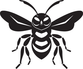 Crafted Intensity: Hornet Mascot Vector Black Logo Sting in Style: Hornet Mascot Black Logo Icon Unveiled