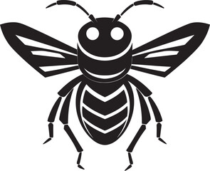 Crafted Ferocity: Hornet Mascot Vector Black Icon Unveiled Wings of Power: Hornet Mascot Black Logo Design