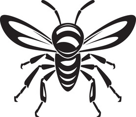 Crafted Intensity: Hornet Mascot Vector Black Logo Sting in Style: Hornet Mascot Black Logo Icon Unveiled