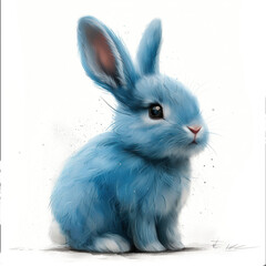 Cute Funny Cartoon Rabbit, Illustration for Children Book, Generative AI