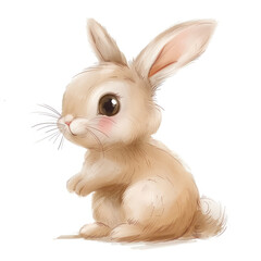 Cute Funny Cartoon Rabbit, Illustration for Children Book, Generative AI