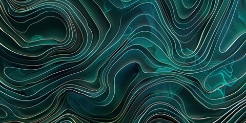 A green wave pattern with a lot of lines - stock background.