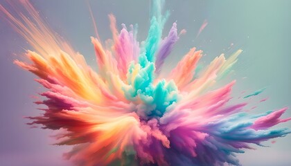explosion of pastel rainbow powder