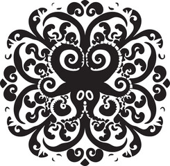 Mystical Meditations: Octopus Mandala Art Vector Design Mystical Octopus Mandala: Vector Black Logo Icon Design