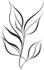 Exotic Foliage Charm: Onekine Tropical Plant Leaves Black Logo Vector Tropical Tranquility: Onekine Exotic Plant Leaves Logo Design