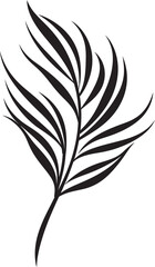 Exotic Foliage Charm: Onekine Tropical Plant Leaves Black Logo Vector Botanic Paradise: Onekine Exotic Tropical Leaves Black Icon Design