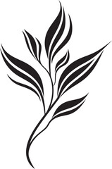 Serenity in Nature: Onekine Tropical Plant Leaves Vector Logo Tranquil Tropics: Onekine Exotic Plant Black Logo Design