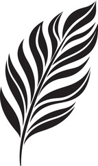Tropical Treasures: Onekine Exotic Plant Leaves Vector Logo Luxuriant Botanical Beauty: Onekine Tropical Leaves Black Icon Design