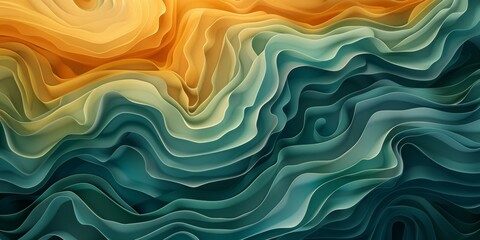 A colorful wave with a blue and green stripe - stock background.