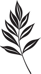 Exotic Elegance: Onekine Tropical Plant Leaves Vector Icon Verdant Oasis: Onekine Exotic Plant Black Logo