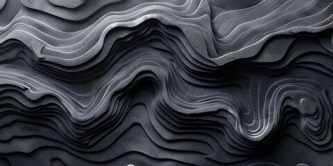 A black and white image of a mountain range with a lot of detail - stock background.