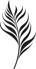 Botanic Serenity: Onekine Tropical Leaves Black Logo Design Exotic Elegance: Onekine Tropical Plant Leaves Vector Icon