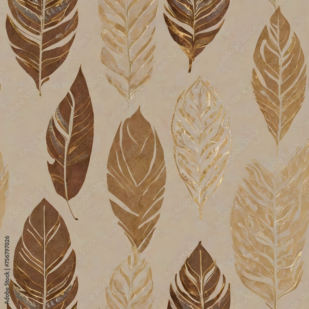 Poster a feathers seamless pattern, generative ai