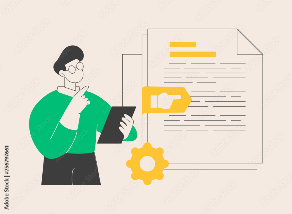 Poster vision and scope document abstract concept vector illustration.