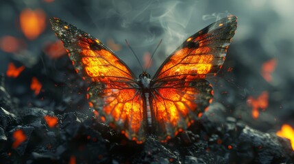 Infernal butterfly 3D render