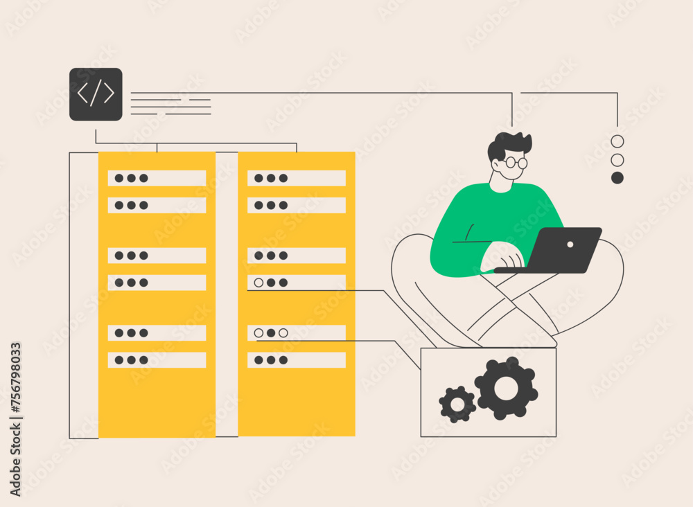 Aufkleber big data applications abstract concept vector illustration.