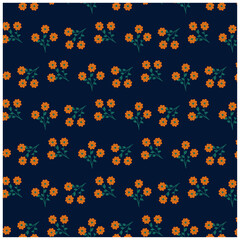 seamless  flowers pattern with dark colors