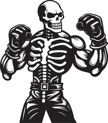 Skull Smasher: Skeleton Boxer Vector Design Undead Uppercut: Skeleton Boxing Black Logo