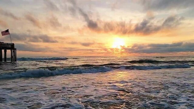 4K Horizontal shot of sunset on the beach, Redington Beach, Florida, Captured by Christy Mandeville