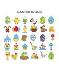 Easter Icons Of 30 Easter Ornaments For Easter Sunday Holiday