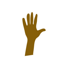 hand gesture. Afro American dark skin color.
