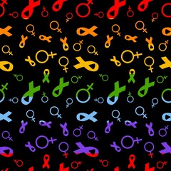 Abstract pride doodle seamless lgbtq rainbow pattern for fabrics and linens and summer party accessories