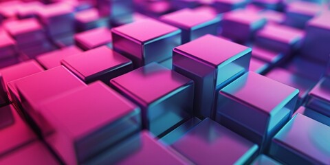 A close up of a bunch of pink and blue cubes - stock background.