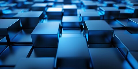 Obraz premium A blue background with many blue squares - stock background.