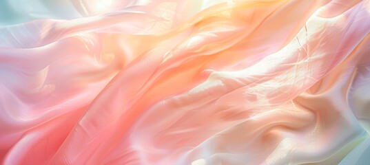 Elegant pastel silky fabric texture with smooth waves for fashion and luxury branding