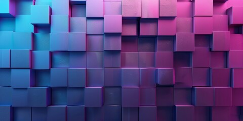 A wall of purple and blue cubes - stock background.