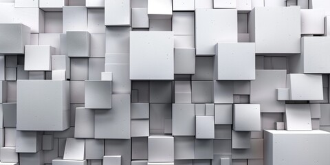 A wall made of white cubes - stock background.