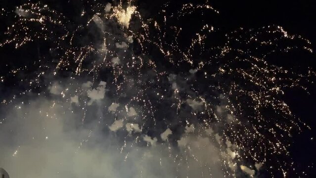 Fireworks El Castillo de la Nit del Foc 2024 on Valencia City Hall Square during the Las Fallas festival