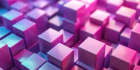 A close up of pink cubes arranged in a pattern - stock background.