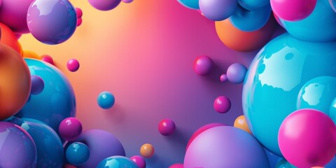 A colorful background with many different colored spheres - stock background.