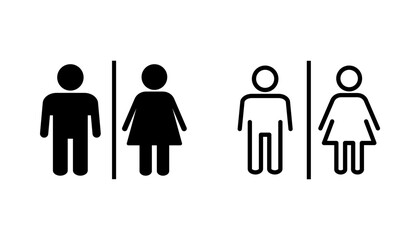 Toilet icon set. restrooms icon vector. bathroom sign. wc, lavatory