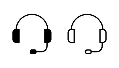 Headphone icon set. Headvector icon symbols