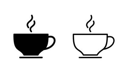 Coffee cup icon set. cup a coffee icon vector.