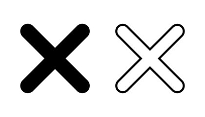 Close icon set. Delete icon vector. cross sign