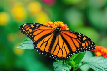 Close-Up Of A Vibrant Monarch Butterfly