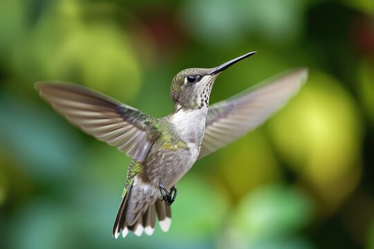 Close-Up Of A Hummingbird Mid-Flight